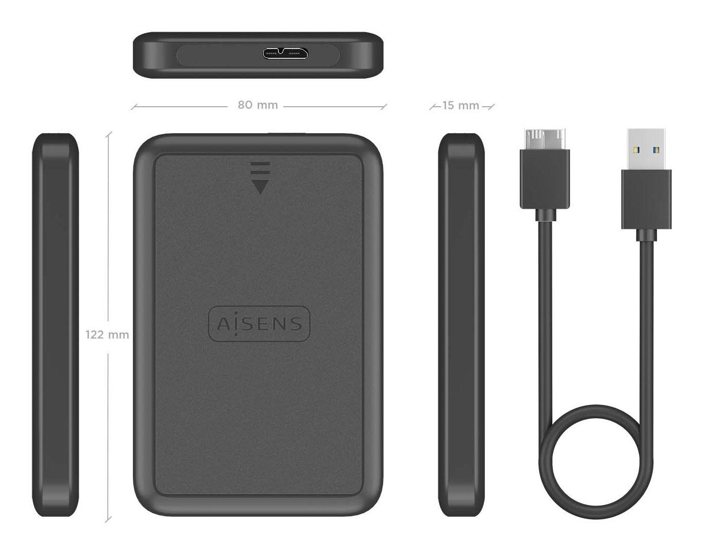Caixa Externa AISENS ASE-2519B (2,5" SATA para USB 3.2 Gen 1 - Preto), miniatura 5