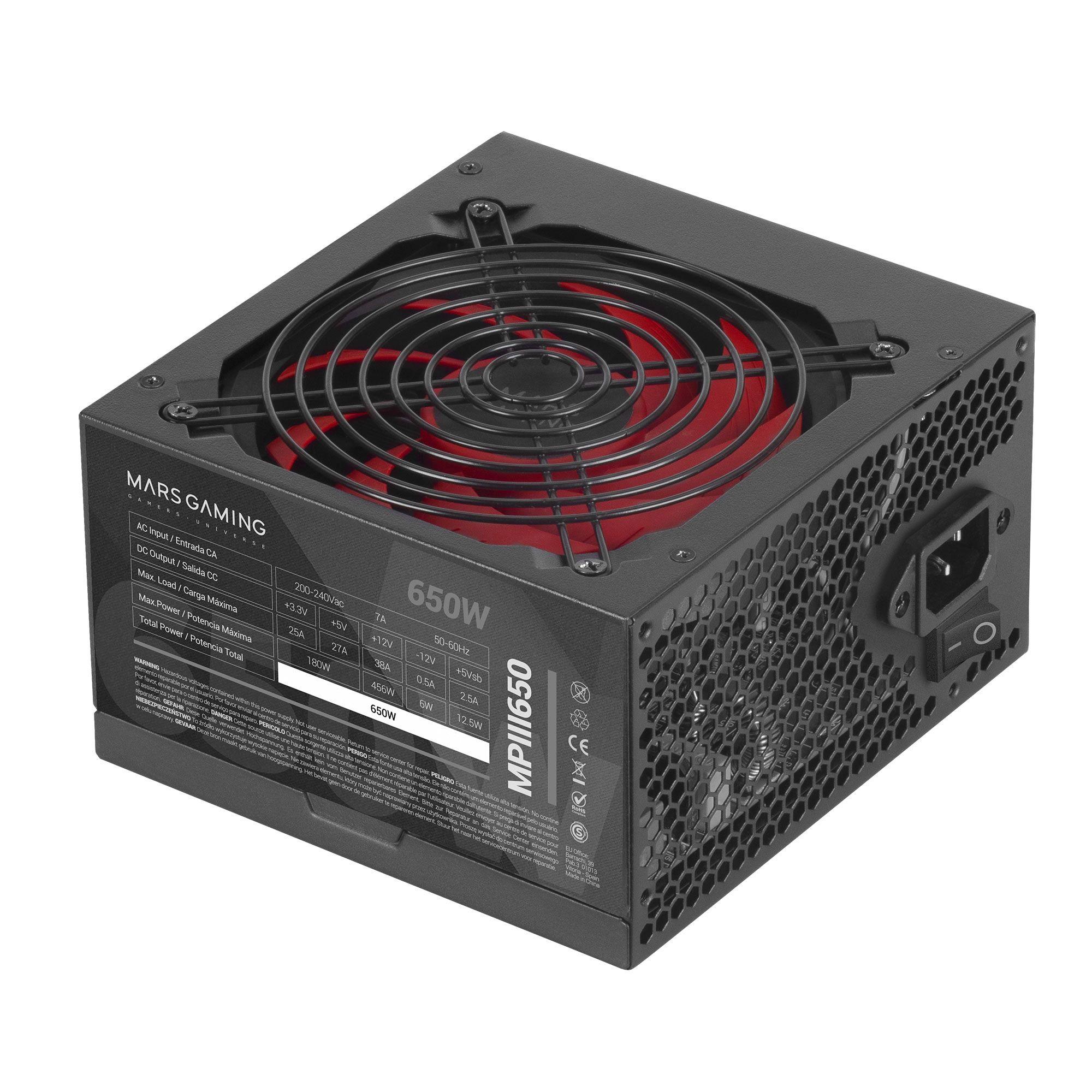Fonte de Alimentação MARS GAMING MPIII650 (ATX - 650 W - Não modular - Preto), miniatura 3