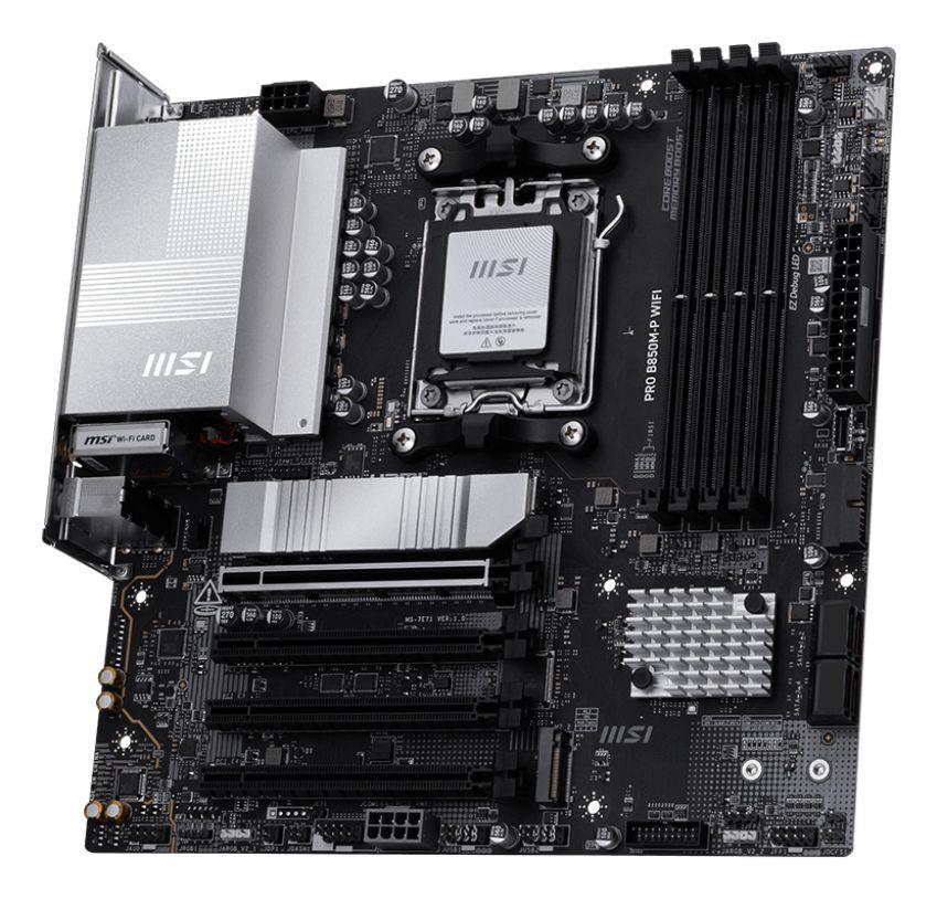 Motherboard MSI PRO B850M-P WIFI (AM5 - micro-ATX - Duplo canal - Preto), miniatura 3