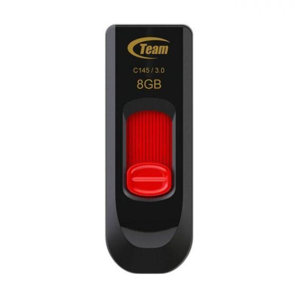 Pen USB TEAM C145 (Deslizante - USB Type-A - USB 3.2 Gen 1 - Preto/Vermelho)