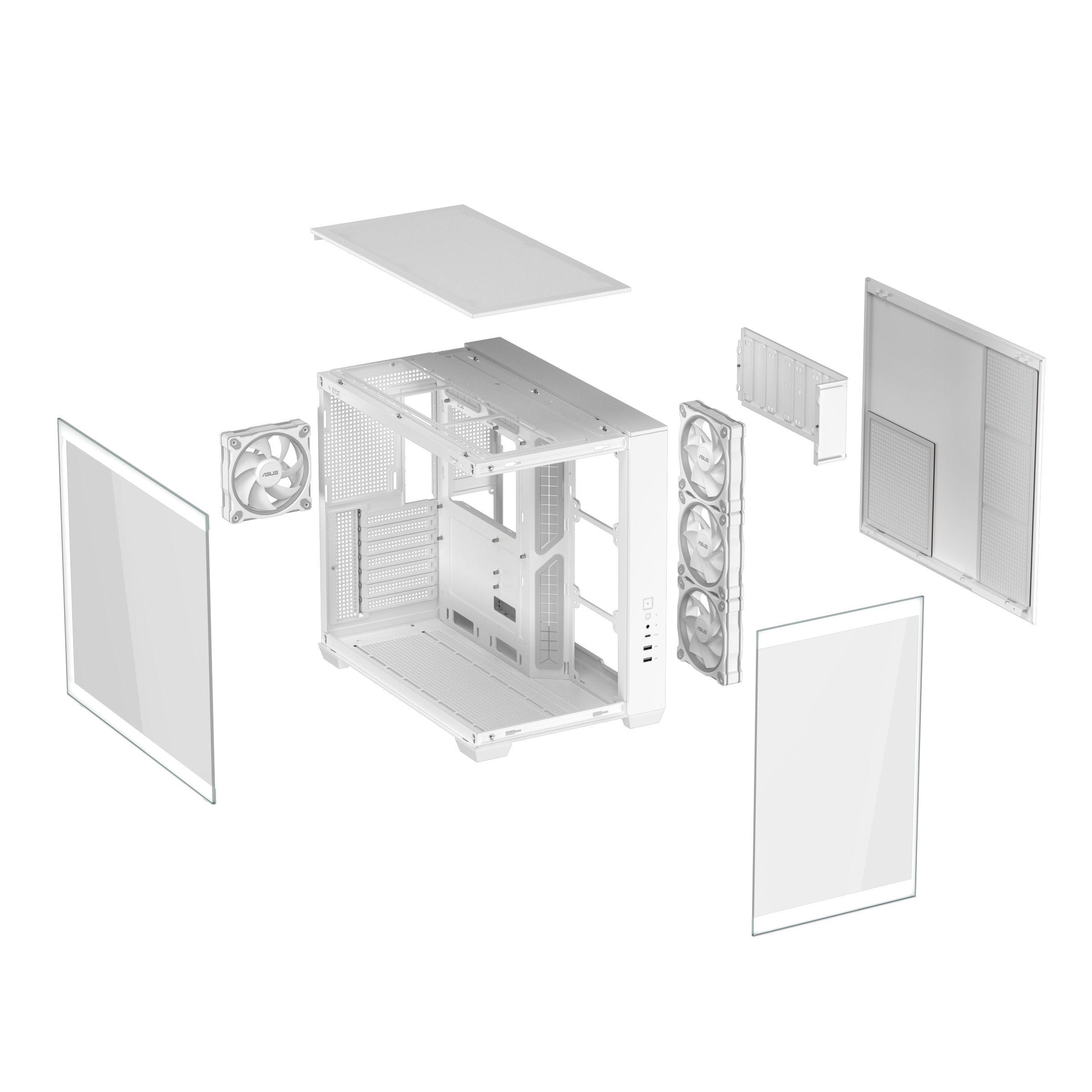 Caixa PC ASUS A32 PLUS (ATX, micro ATX, Mini-ITX - Mid Tower - ATX, micro-ATX, Mini-ITX - Branco) — miniatura 14
