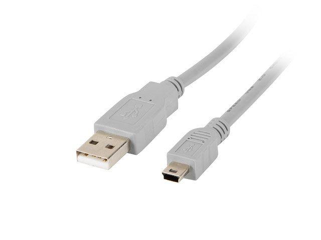 Cabo USB 2.0 LANBERG CA-USBK-10CC-0018-S (1,8 m - USB-A - Mini-USB A - Cinzento)