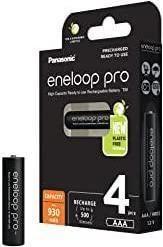 Pilhas Recarregáveis PANASONIC Eneloop Pro BK-4HCDE/4BE (Prateado)