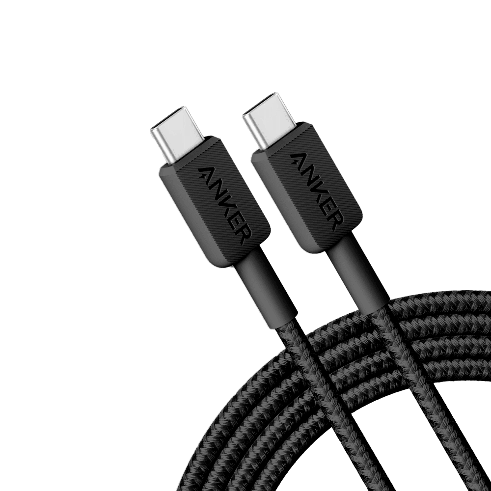 Cabo USB-C ANKER 322 (1,8 m - USB-C - Preto)