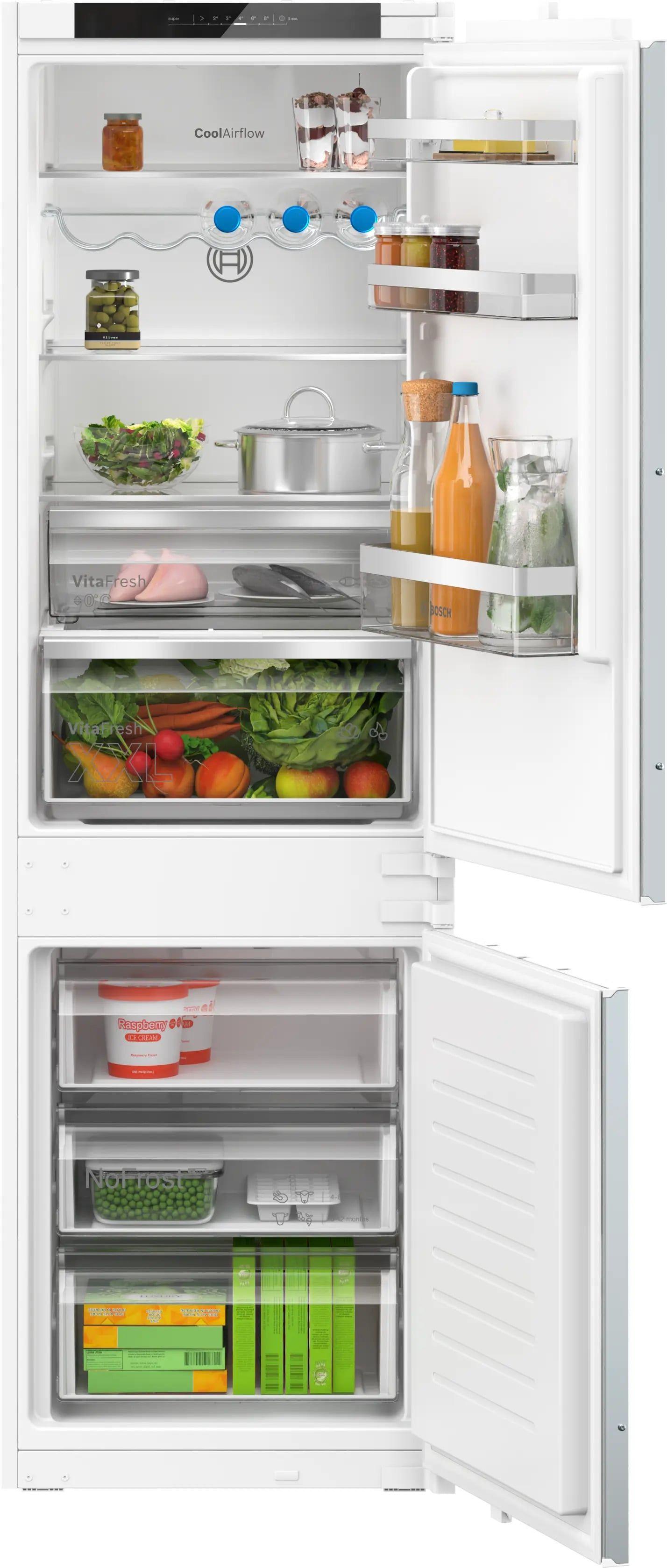 Frigorífico Combinado Encastre BOSCH KIN86VSE0 (260 l - No Frost - 177,2x54,1x54,8 cm - Branco)