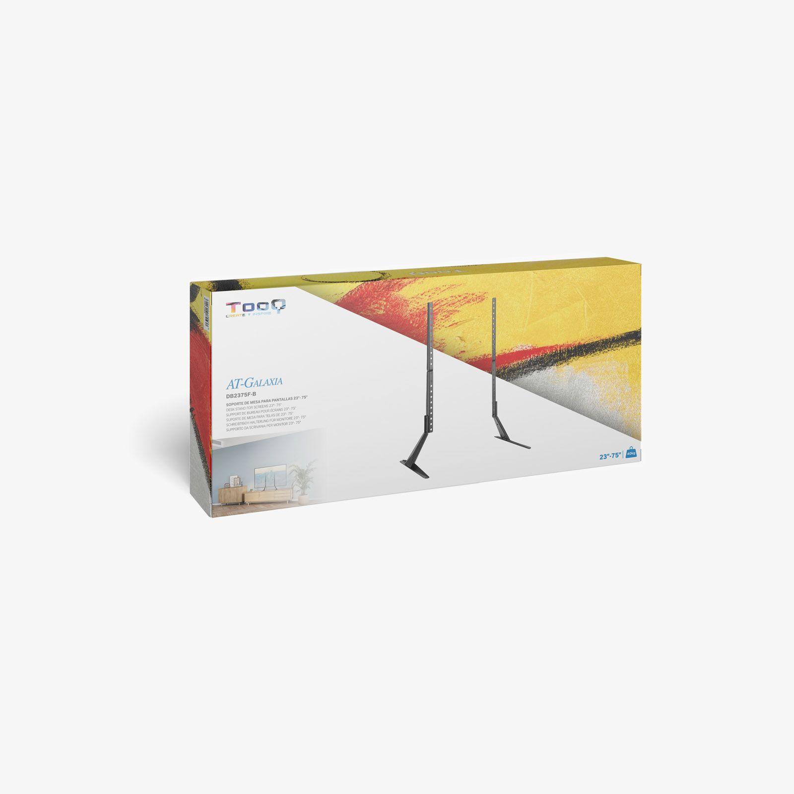 Suporte de Mesa TV TOOQ DB2375F-B (800 x 400 mm - 200 x 200 mm - 190,5 cm - Preto), miniatura 4