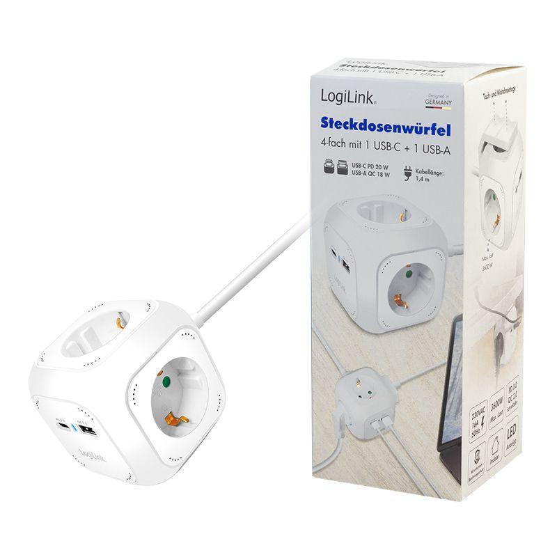 Extensão Elétrica LOGILINK LPS283U (Branco), miniatura 6