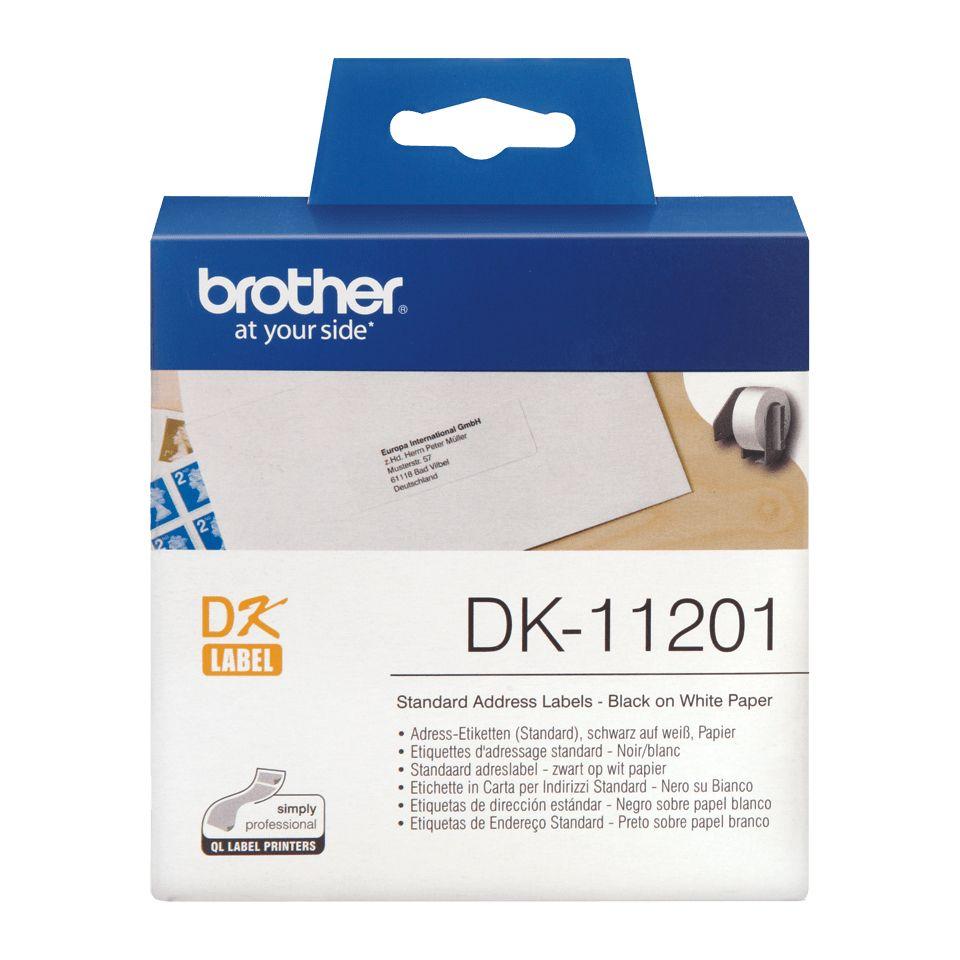 Etiquetas Pré-cortadas BROTHER DK-11201 (400 unidades - Preto sobre Branco), miniatura 3