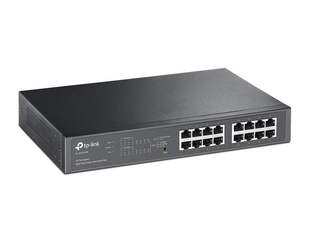 Switch TP-LINK TL-SG1016PE (Gigabit Ethernet - 4,1 MB - 32 Gbit/s - Preto) — miniatura 2