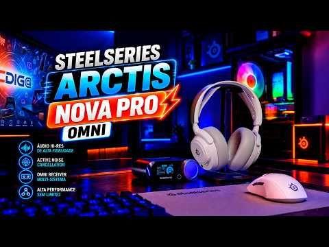 Headset Gaming STEELSERIES Arctis Nova Pro Omni Wireless (Binaural - Com fios e sem fios - Circum-aural - Azul-marinho) — miniatura 3