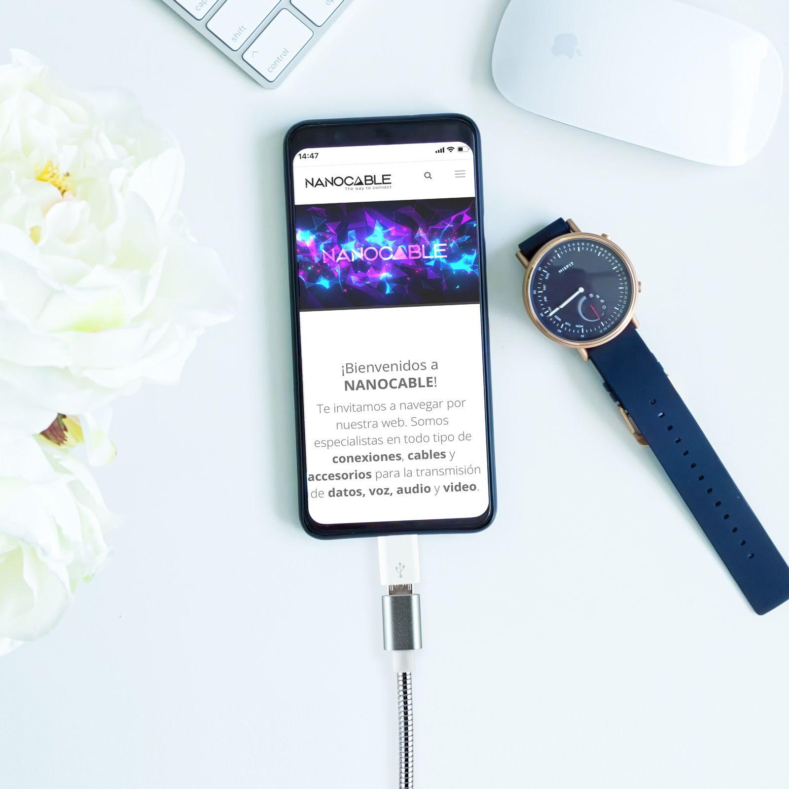 Adaptador Lightning para Micro USB NANOCABLE 10.10.4100 (Micro USB - Branco) — miniatura 4