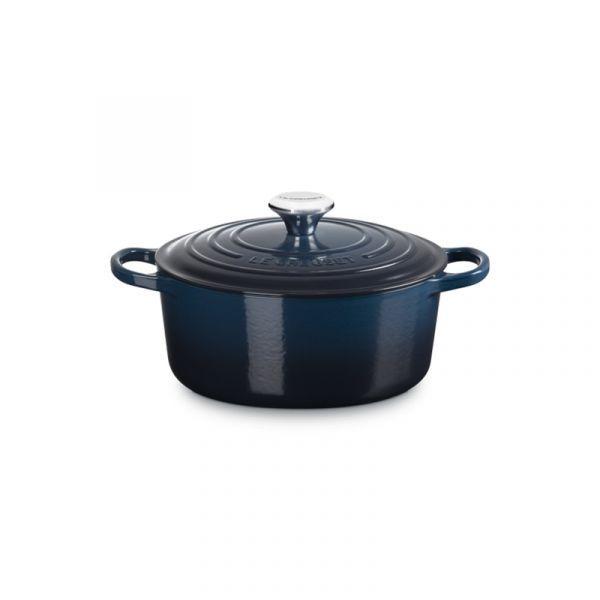 Caçarola Redonda LE CREUSET Signature (Ferro fundido esmaltado - 24 cm - Nuit)