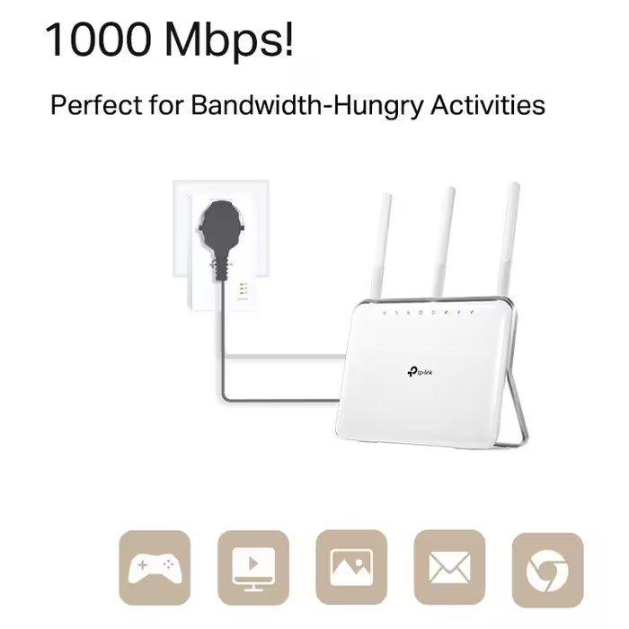 Kit de Adaptadores Powerline TP-LINK TL-PA7017P KIT (Gigabit Ethernet - 2 unidades - HomePlug AV2 - Branco) — miniatura 3