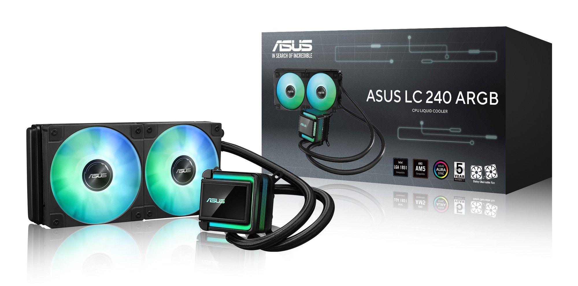 Sistema de Refrigeração Líquida para CPU ASUS LC 240 ARGB (LGA 1700, LGA 1851, AM4, AM5 - 120 mm - 1800 RPM - Preto)