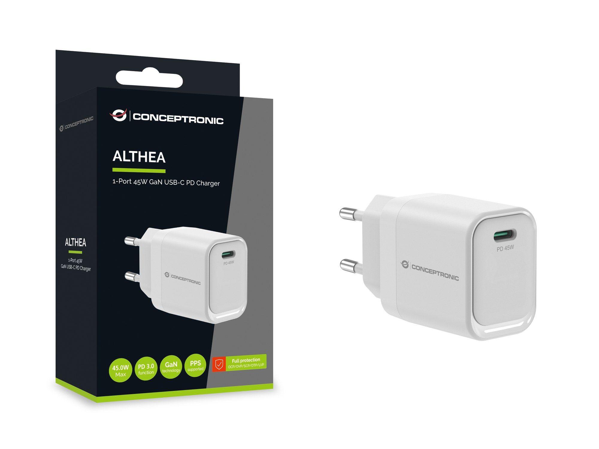 Carregador de Parede CONCEPTRONIC ALTHEA19W45 (45 W - Branco) — miniatura 5