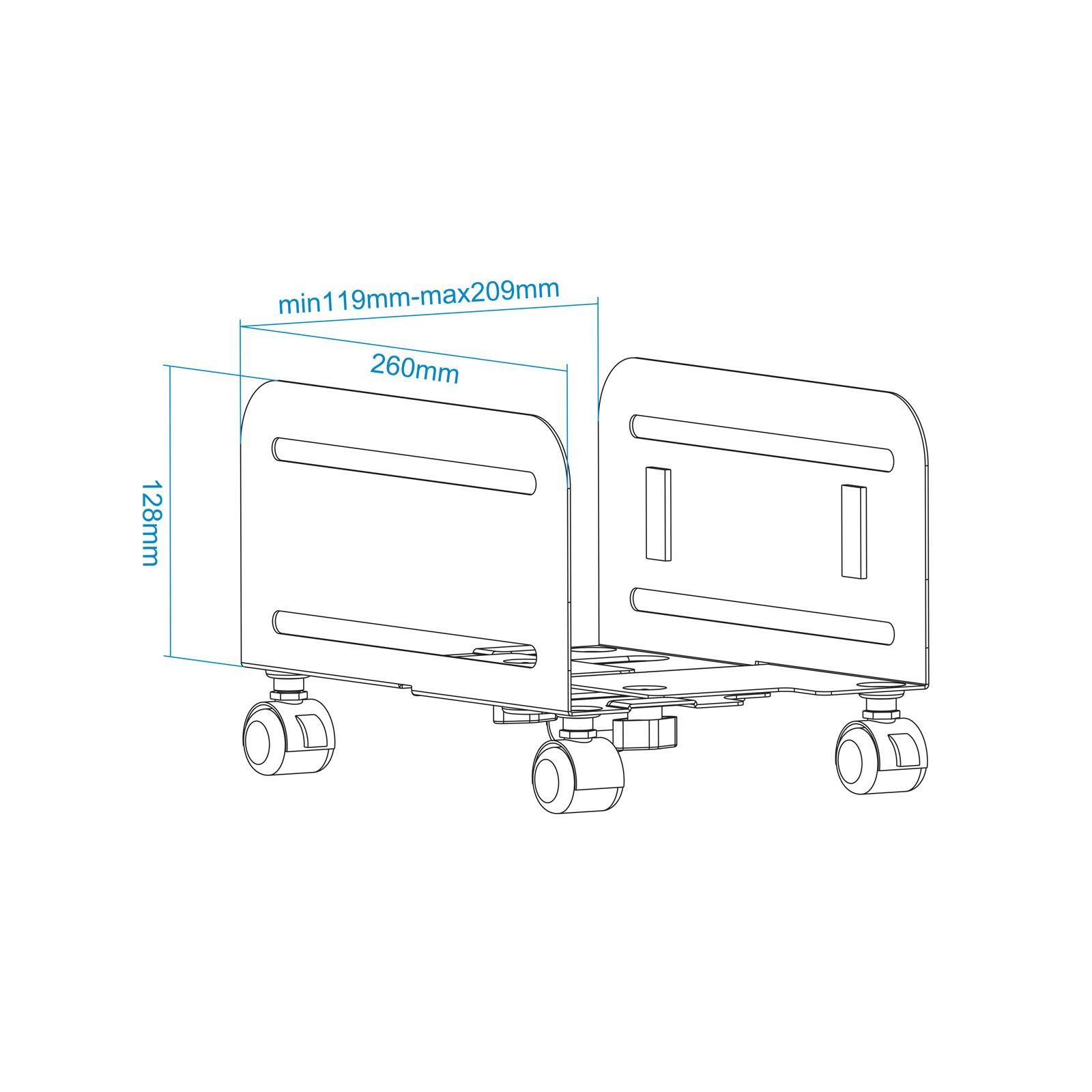 Suporte de CPU com Rodas TOOQ UMCS0004-B (Metal - Preto) — miniatura 7