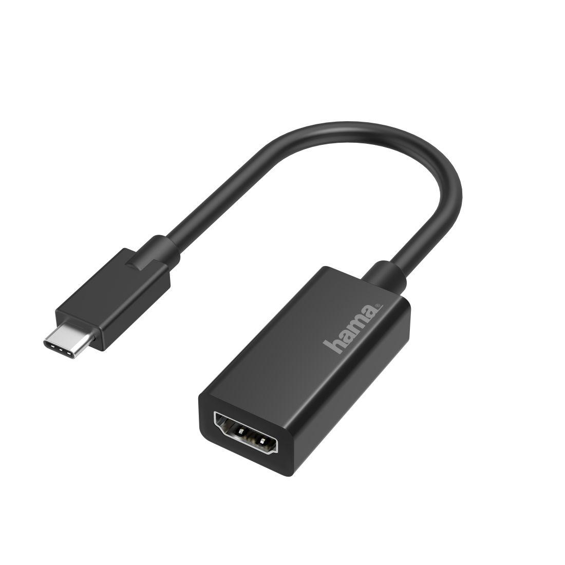Adaptador de Vídeo HAMA 00200315 USB-C para HDMI (15 cm - USB Type-C - Preto)