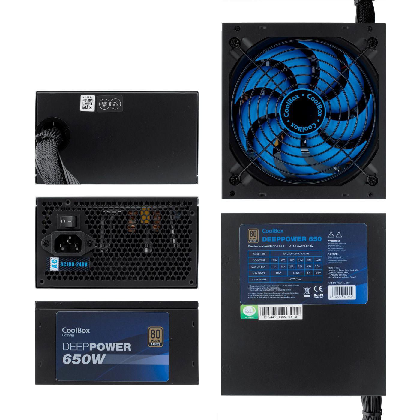 Fonte de Alimentação ATX COOLBOX DG-PWS650-85B (ATX - 650 W - 80 PLUS Bronze - Preto), miniatura 2