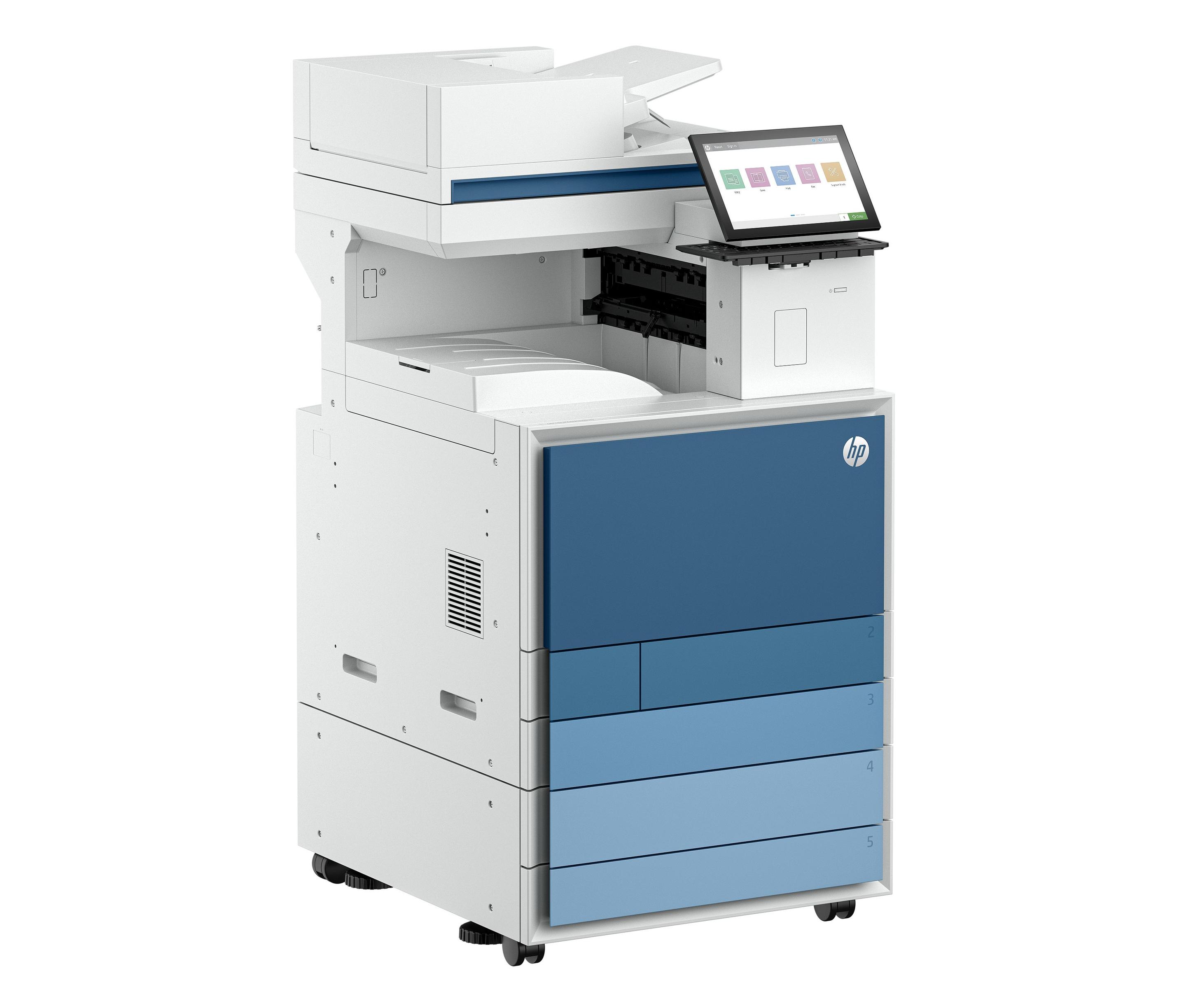 Impressora Multifuncional Laser a Cores HP LaserJet Enterprise Flow MFP 8801z (A3 - Impressão a cores - 2180 folhas - Azul e Branco), miniatura 3