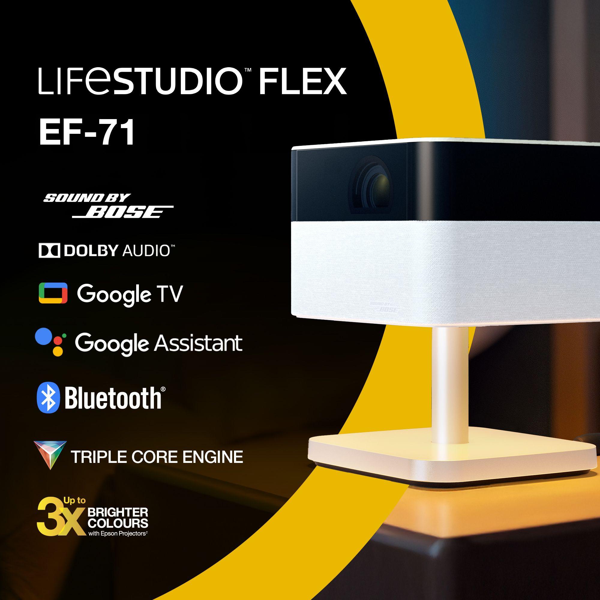 Projetor EPSON Lifestudio Flex Plus EF-71 (1080p - 30–150 polegadas - Google TV - Branco Diamante) — miniatura 2