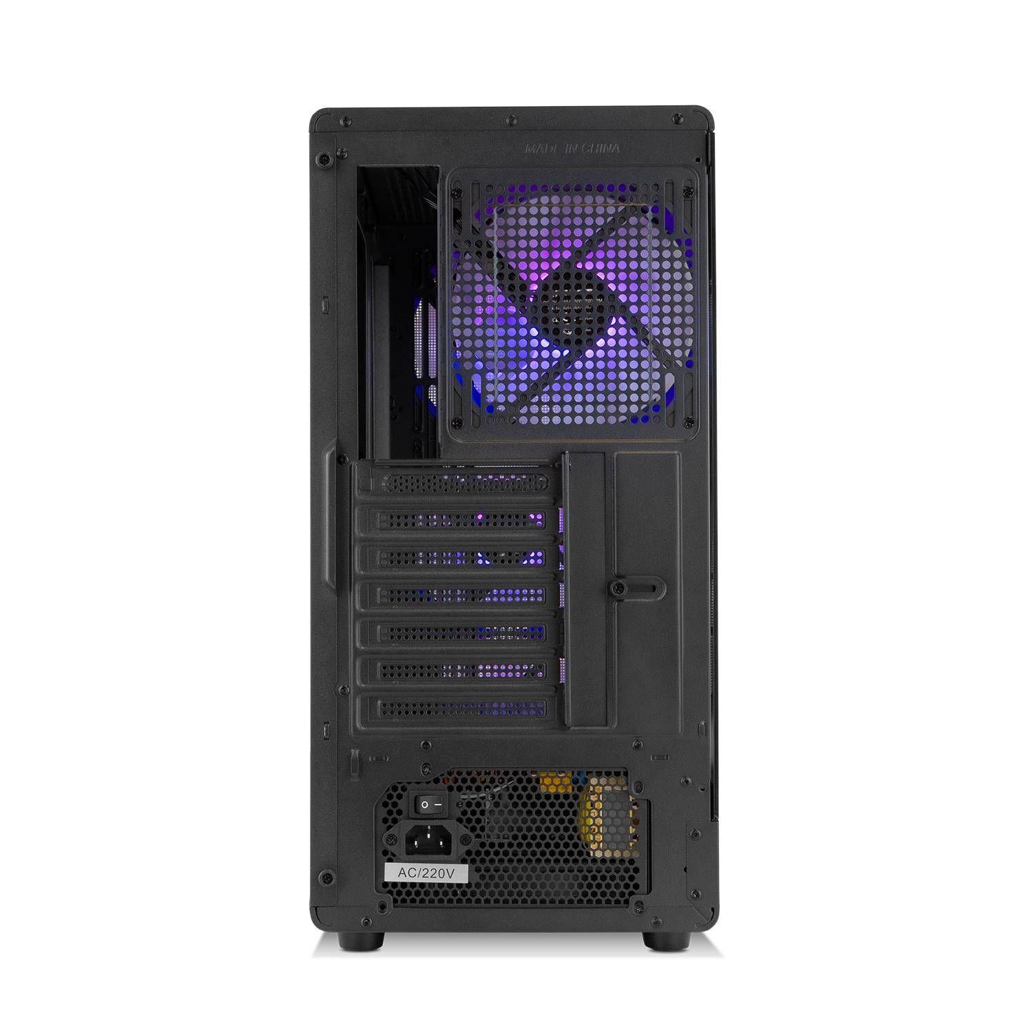 Caixa PC Gaming NOX Hummer Aero Hyperflow ARGB (ATX, ITX, Micro ATX - Midi Tower - 17,4 cm - Preto) — miniatura 4