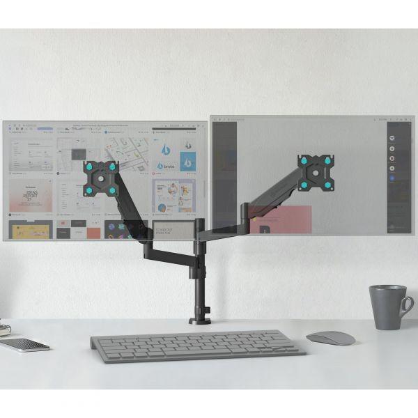 Suporte de Mesa Duplo para Monitores ONKRON G140-B (75 x 75 mm - 13 a 32 polegadas - 8 kg - Preto), miniatura 4