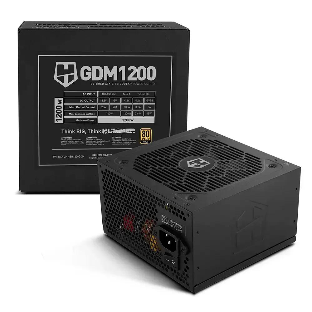 Fonte de Alimentação NOX Hummer GDM 1200W (ATX - 1200 W - 80 PLUS Gold - Preto), miniatura 3
