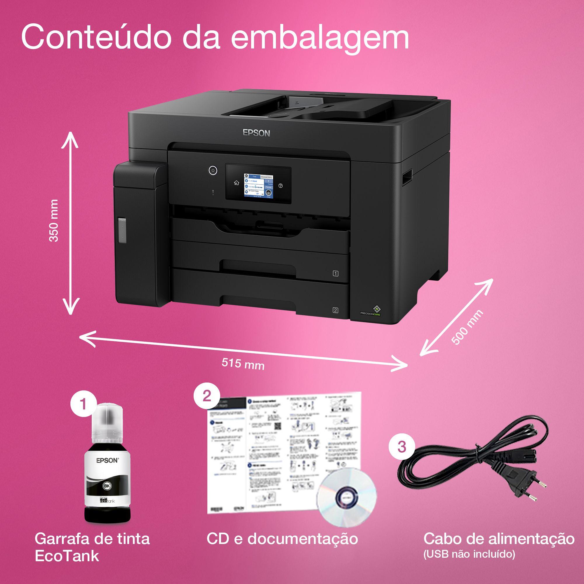 Impressora Multifunções EPSON EcoTank ET-M16600 (A3 - Impressão a preto e branco - 550 folhas - Preto), miniatura 6