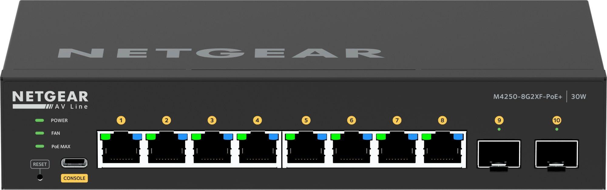 Switch Gerido NETGEAR GSM4210PX-100EUS M4250-8G2XF-PoE+ (Gigabit Ethernet - 2 x 10 Gigabit - 24 Gbit/s - Preto) — miniatura 7