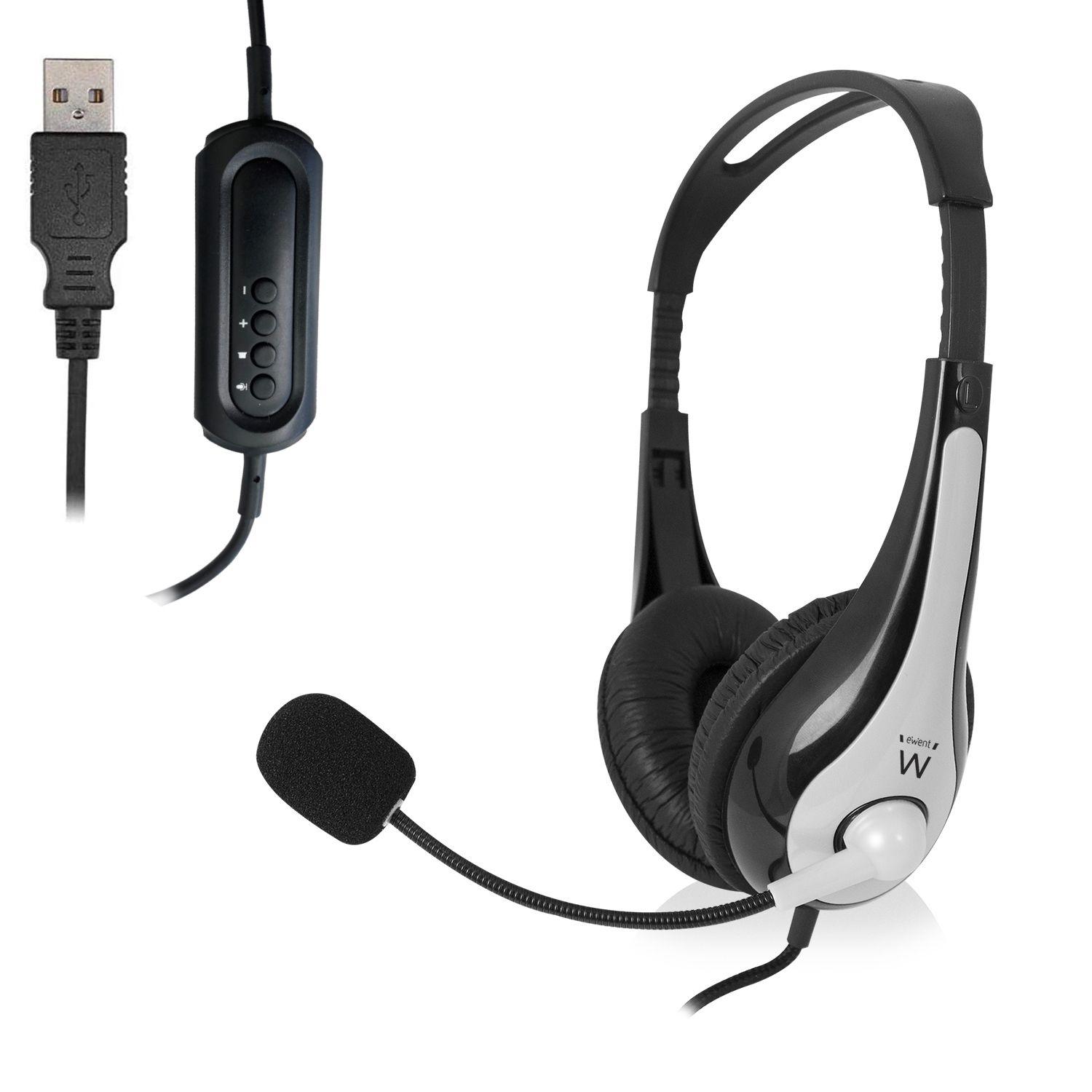 Headset EWENT EW3565 (Preto e Branco), miniatura 2