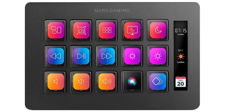 Painel de Controlo MARS GAMING MSD-ONE (15 botões - Preto) — miniatura 3