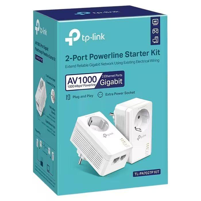 Kit de Adaptadores Powerline TP-LINK TL-PA7027P KIT (Gigabit Ethernet - 2 unidades - HomePlug AV2 - Branco) — miniatura 2