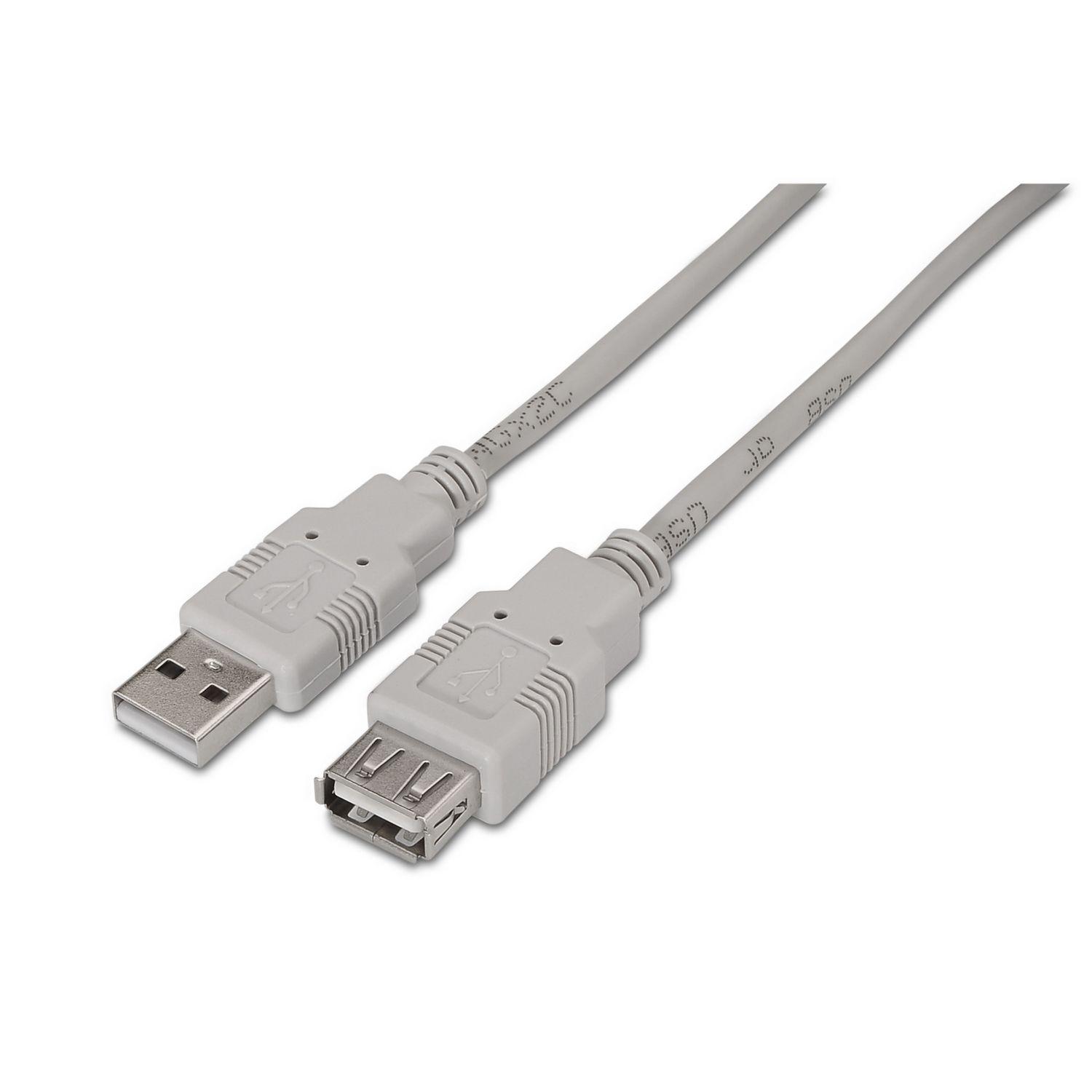 Cabo de Extensão USB AISENS A101-0012 (1 m - USB-A - Bege)