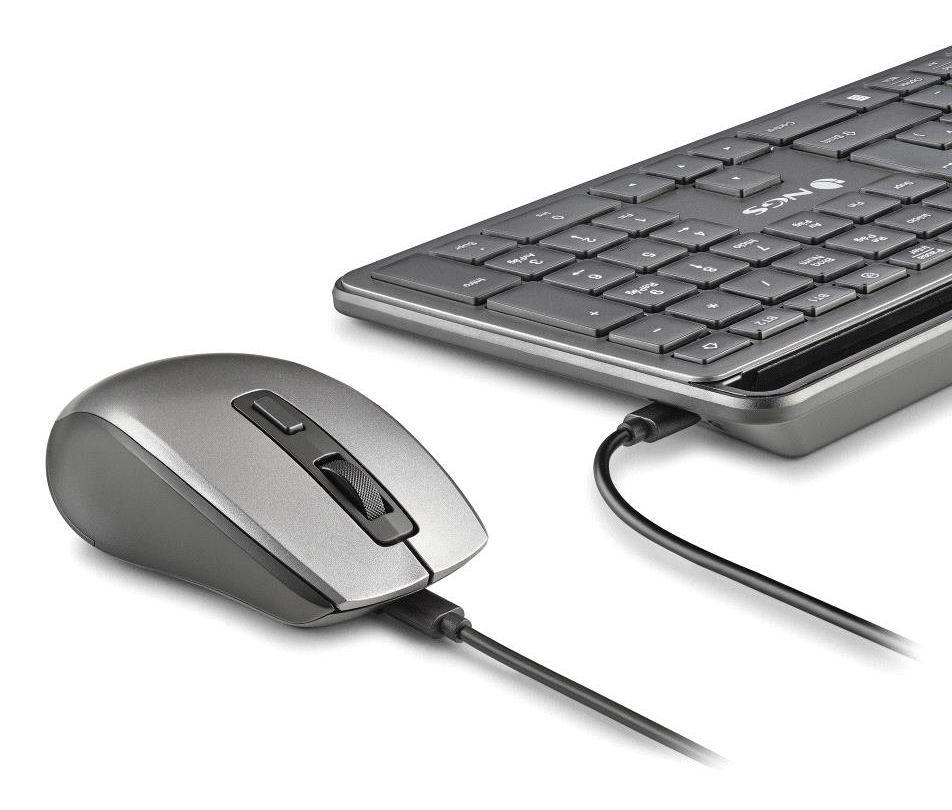 Conjunto de Teclado e Rato NGS Eclipse Kit (Inglês - Tamanho completo - RF Wireless + Bluetooth - Cinzento) — miniatura 6
