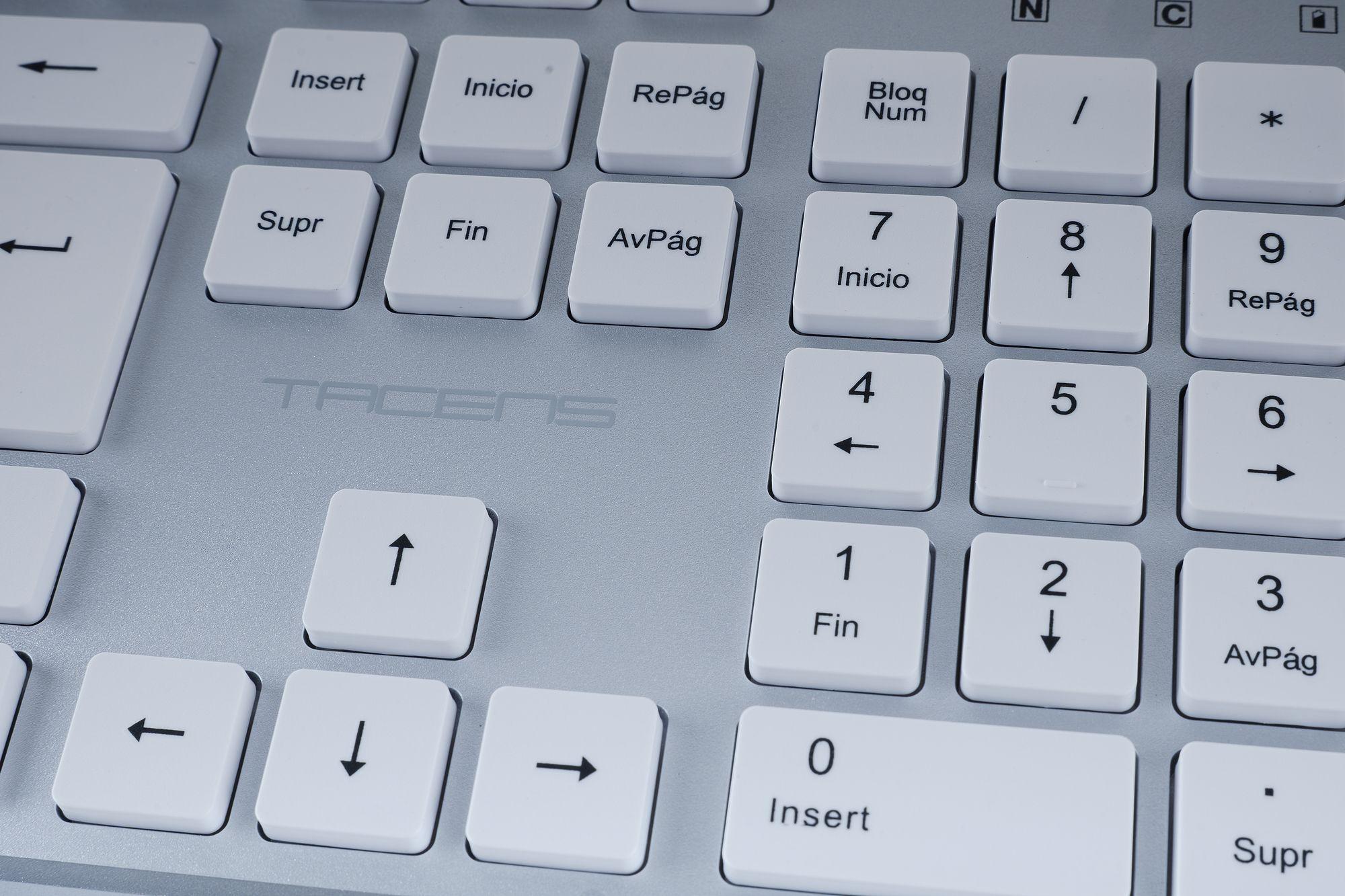 Conjunto de Teclado, Rato e Tapete TACENS 6ZENITHWES (Espanhol - Interruptor de membrana - Tamanho completo - Branco e Prateado), miniatura 4