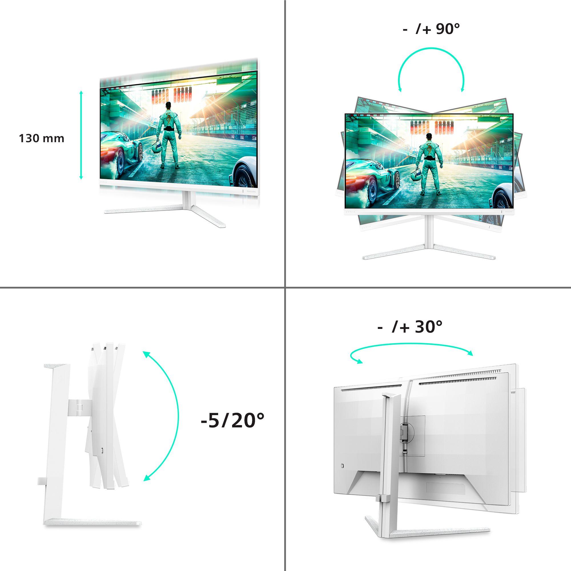 Monitor PHILIPS Evnia 27M2N3501PA/00 (27" - Fast IPS - 144 Hz - Branco), miniatura 4