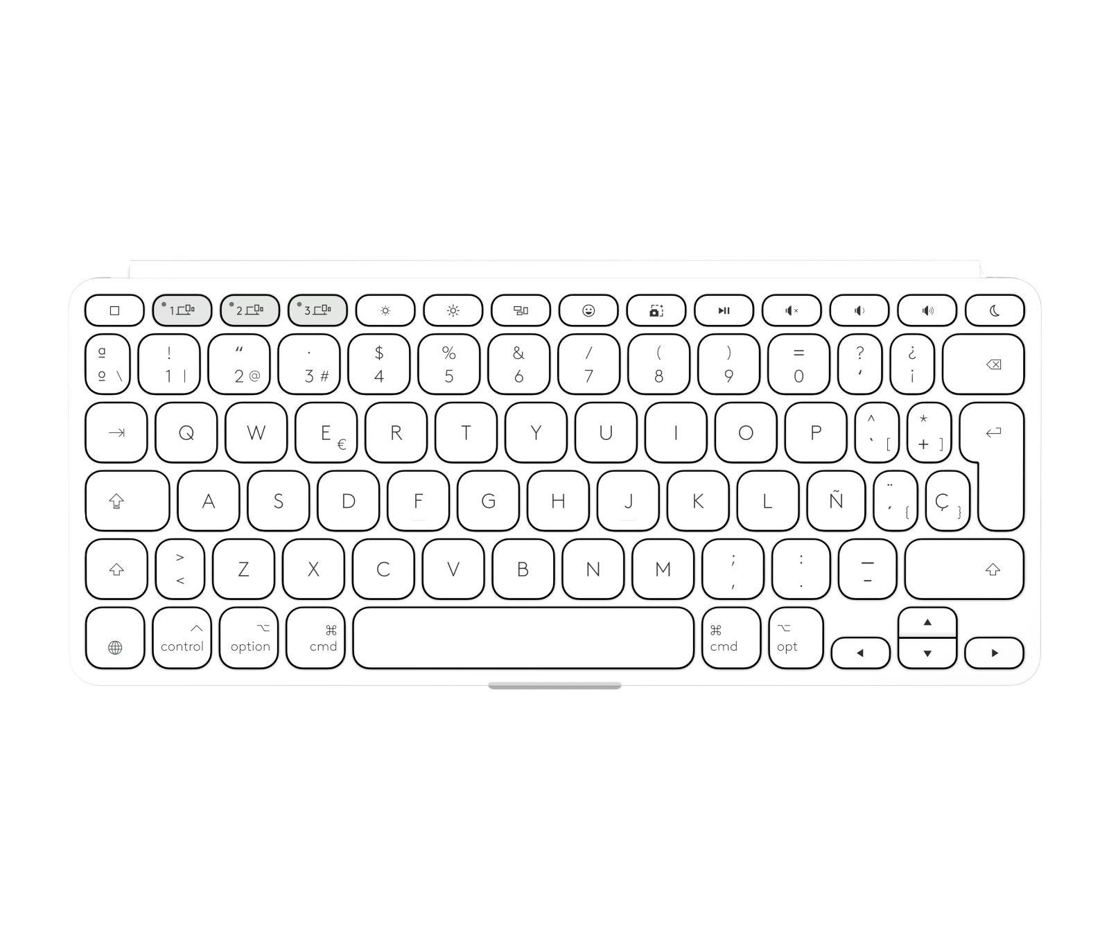 Teclado LOGITECH Keys-To-Go 2 for iPad (Espanhol - Teclas tesoura - Mini - Cinzento e Branco) — miniatura 3