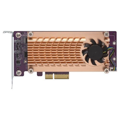 Placa de Expansão SSD QNAP QM2-2S-220A (M.2 22110/2280 - PCIe NVMe - Dourado)
