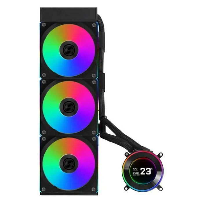 Water Cooler CPU AIO LIAN LI HydroShift II LCD-C 360CL (LGA 1700, LGA 1851, AM4, AM5 - 120 mm - 2600 RPM - Preto) — miniatura 2