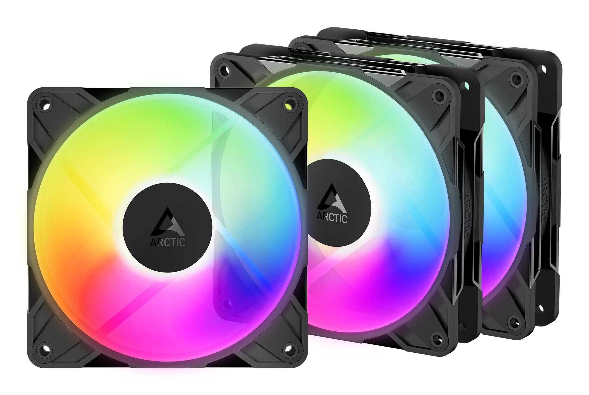 Conjunto de Ventoinhas para Caixa PC ARCTIC P12 Pro Reverse A-RGB (Preto)