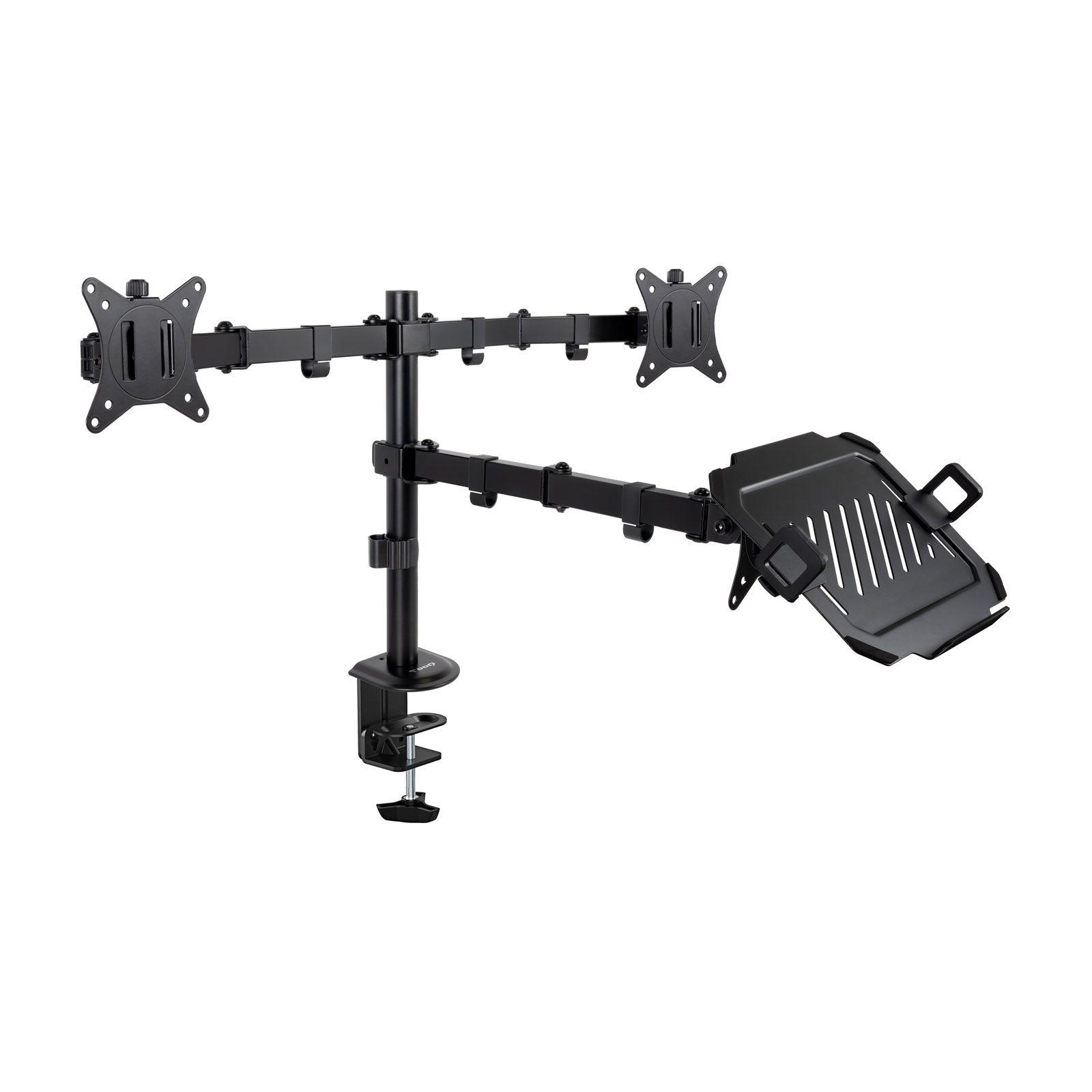 Suporte de Mesa para 2 Monitores e Portátil TOOQ DB1202TN-B (100 x 100 mm - 75 x 75 mm - 81,3 cm - Preto)