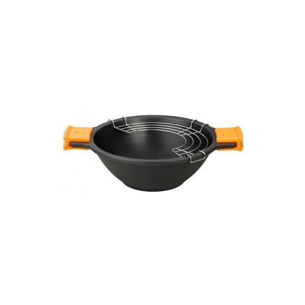 Panela Wok BRA Efficient (Alumínio fundido - 28 cm - Preto e Laranja), miniatura 2