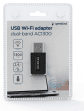 Adaptador USB Wi-Fi GEMBIRD WNP-UA1300-03 (Wi-Fi 5 - 867 Mbit/s - Dual-band - Preto)