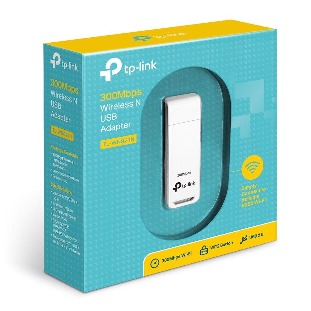Adaptador USB Wi-Fi TP-LINK TL-WN821N (Wi-Fi 4 - Single-band - 300 Mbit/s - Preto e Branco) — miniatura 3