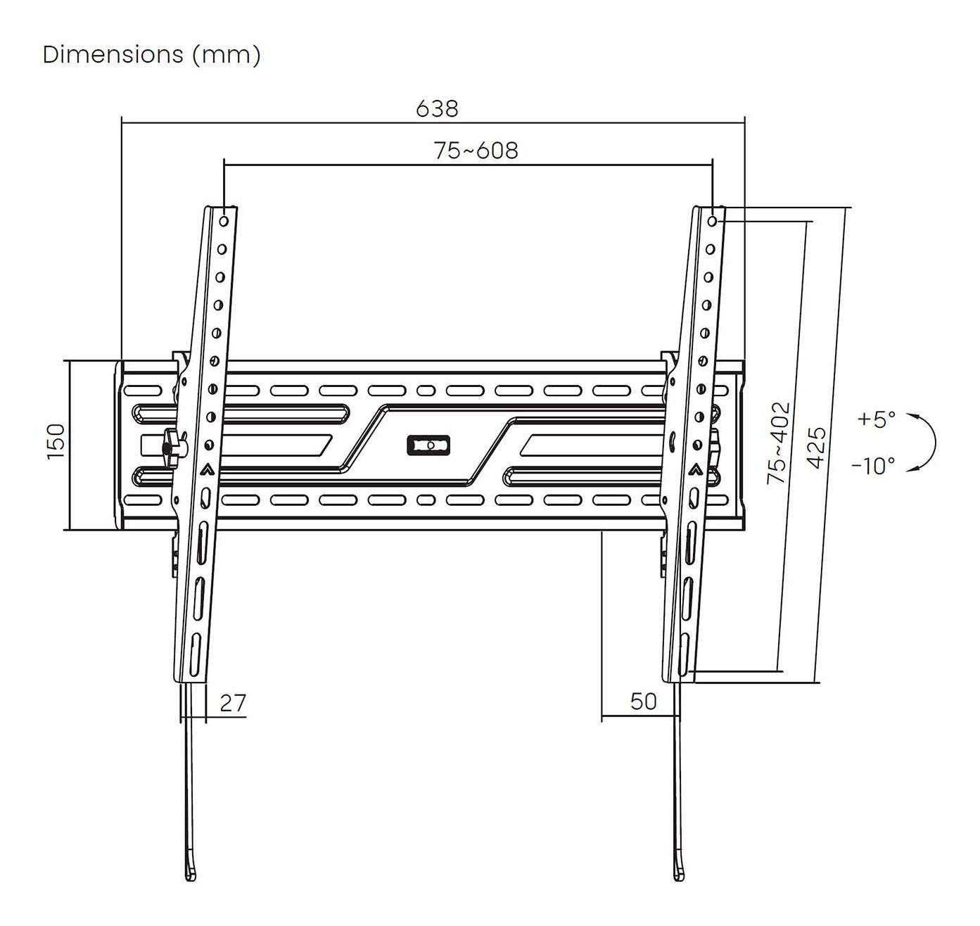 Suporte de Parede TV AISENS WT86T-315 (37-86" - 75 kg - Preto), miniatura 6