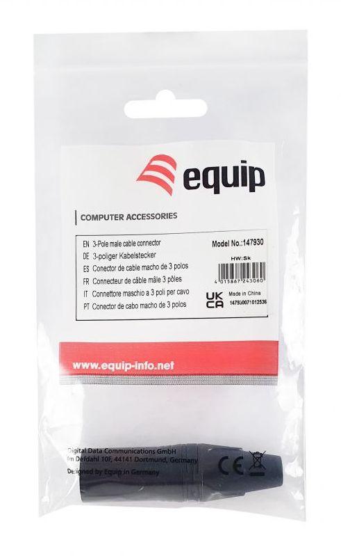 Conetor XLR Macho EQUIP 147930 (3-Pole XLR - Preto), miniatura 3