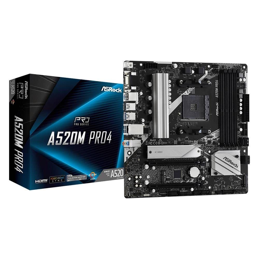 Motherboard ASROCK A520M PRO4 (AM4 - AMD Ryzen 3000 Series - Micro ATX) — miniatura 2
