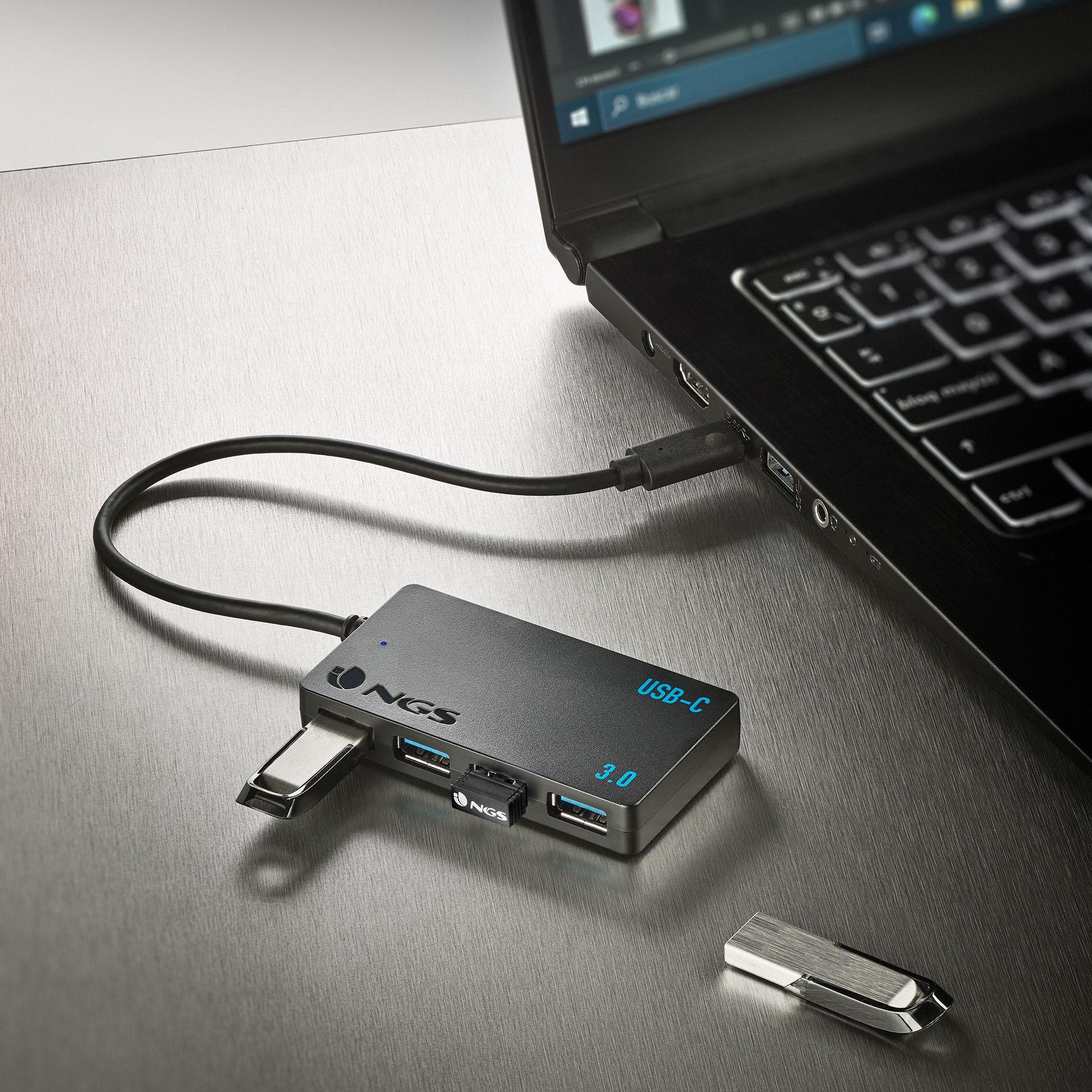 Hub USB NGS WONDERIHUB4 (0,24 m - USB 3.0 - Preto), miniatura 6