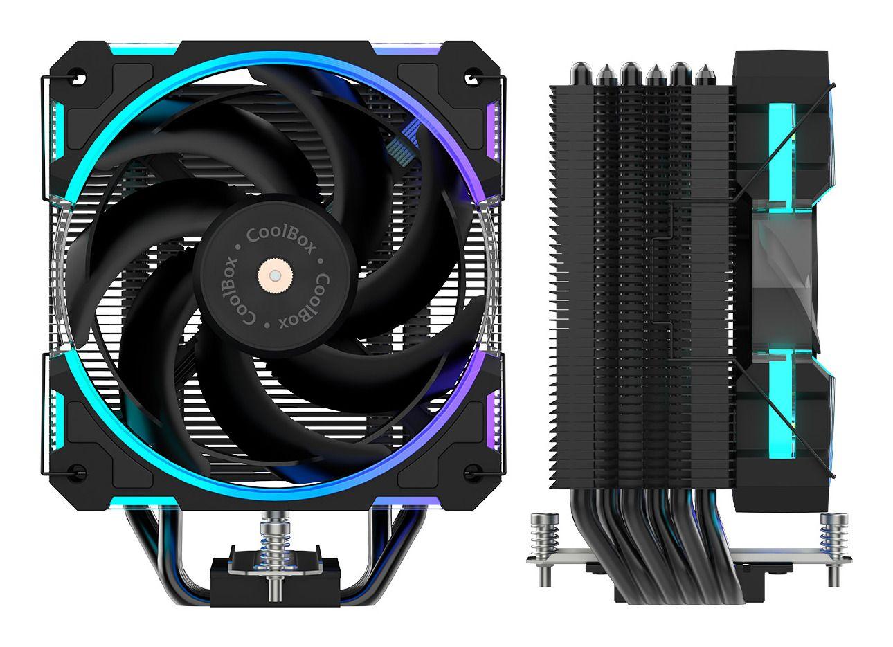 Dissipador para CPU COOLBOX H6 Ring ARGB (120 mm - 2400 RPM - Multi - Preto), miniatura 2