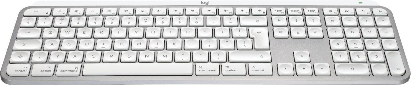 Teclado LOGITECH MX Keys S for Mac (Estados Unidos - Teclas tesoura - Tamanho completo - Alumínio e Branco) — miniatura 2